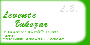 levente bukszar business card